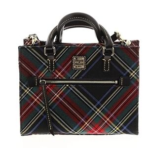 Dooney & Bourke Plaid Tote with Black Trim